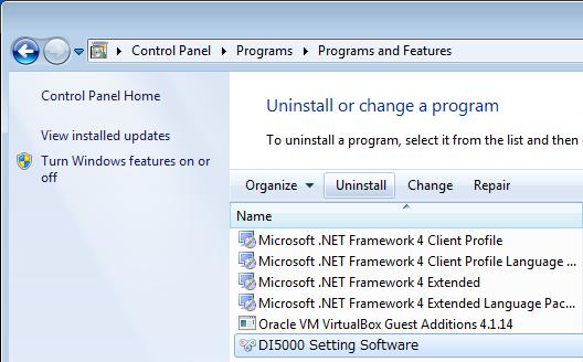 < Procedures > Open a Control Panel. Click in following order [Start] [Control Panel]. (2) Click [Uninstall a program].