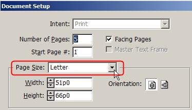 Changing Page Size Page Size can be changed from the File, Document Setup menu. Tip: when changing page size, it will affect all pages in the document.