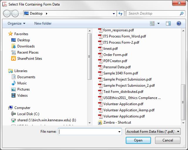 2. On the Export Data from Multiple Forms dialog box, click the Add Files button. Figure 65 - File Selection Window 3.