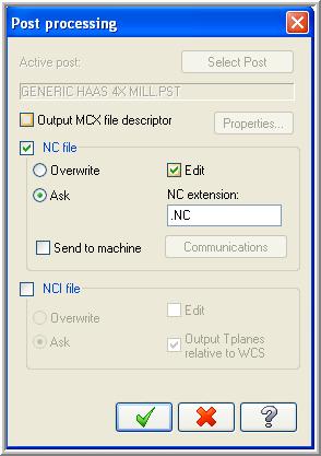 Mill-Lesson-15 TASK 9: POST AND CREATE THE CNC CODE FILE 1. Ensure all the operations are selected by picking the Select All icon from the Toolpath manager. 2.
