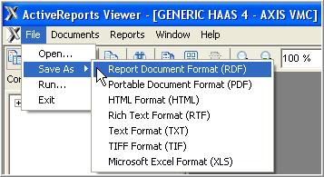 Right click inside the Operations Manager window and select Setup Sheet... 5. Select the OK button to generate the report. 6. The ActiveReports Viewer will load automatically.