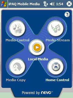 ipaq Mobile Media has five different modes. These modes let you control your digital media content and home entertainment devices: Figure 3.