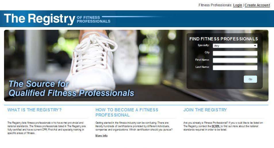 The Registry of Fitness