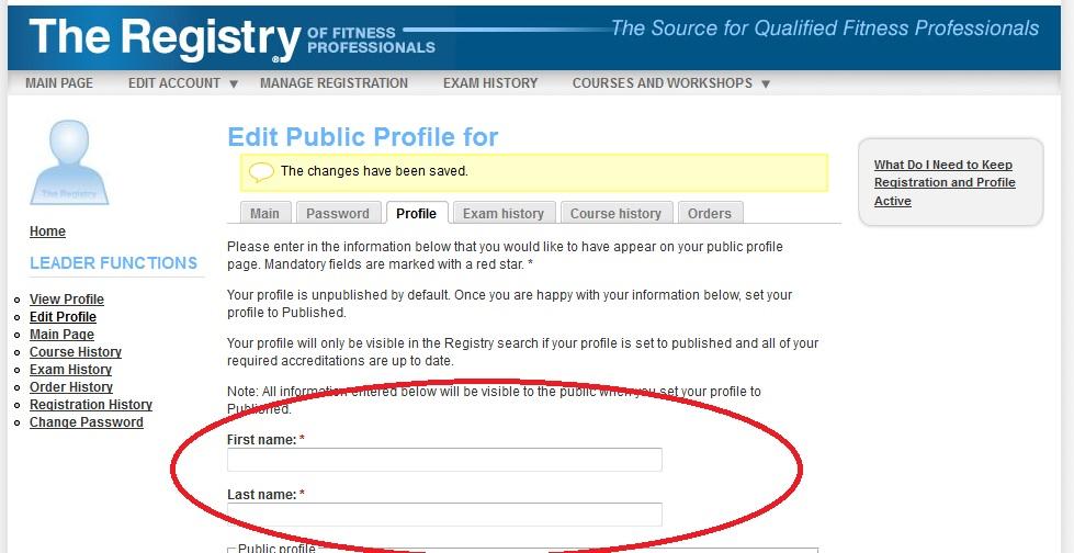 CREATE PROFILE INFORMATION Please note: You may not choose to list your public profile at this time. More information about your public profile will follow.