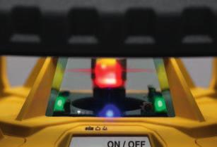When positioning the laser, integrated LEDs emit a warning when the laser is outside of the leveling range.