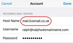 You should now be able to enter your various email server settings, and the screen will look similar to this:
