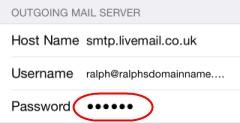 Outgoing mail server Step 1 Enter smtp.livemail.co.uk as your Host Name Step 2 Next, enter the email address, e.g. ralph@ralphsdomainname.