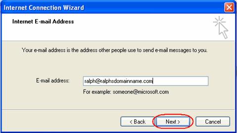 Enter your name and then click Next. Step 4 Enter your full email address.