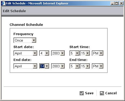 Since the contents of the channel change often, you may want to schedule automatic updates.