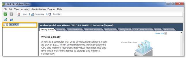 FusionHub Evaluation Guide Installation on VMware ESXi Server 4. After successfully logging in, click Inventory.