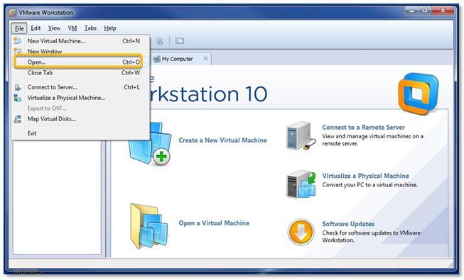 FusionHub Evaluation Guide Installation on VMware ESXi Server 3.2 VMware Workstation 1. Click FusionHub in the column on the left side of the dialog to select the virtual machine.