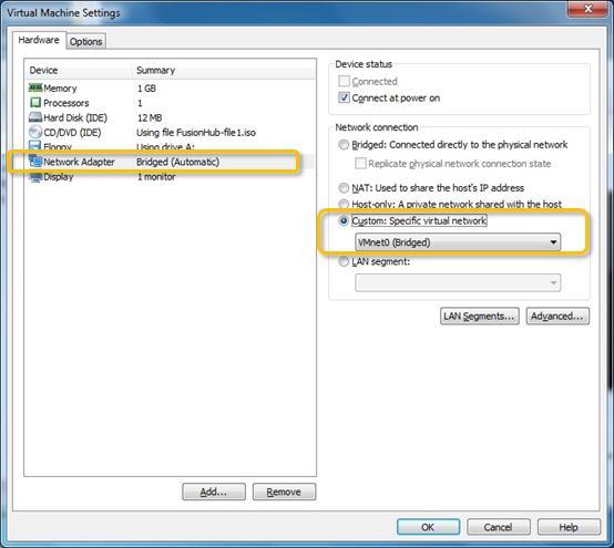 FusionHub Evaluation Guide f. Click FusionHub and select Edit virtual machine settings.