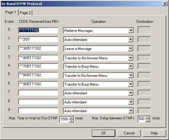 PBX DTMF busy code Voice mail operation In the CODE Received from PBX field need to enter the PBX DTMF code, which will be sent to the Voice Mail if a call forwarded from the busy extension.