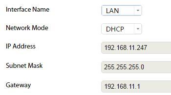 NTP Server: Enter the NTP server address to update the time automatically. DNS Server: Enter the preferred DNS and alternate DNS. Interface Name: Display the option of MGT or LAN.