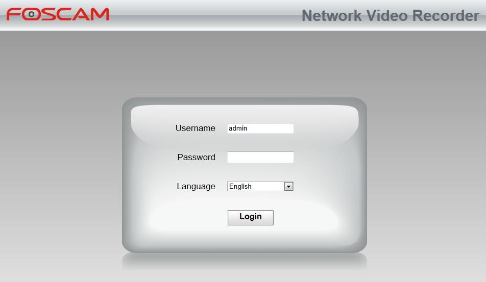 Input the follow parameter. Parameter Username/Pass word Language Description The user name and password of the NVR client.