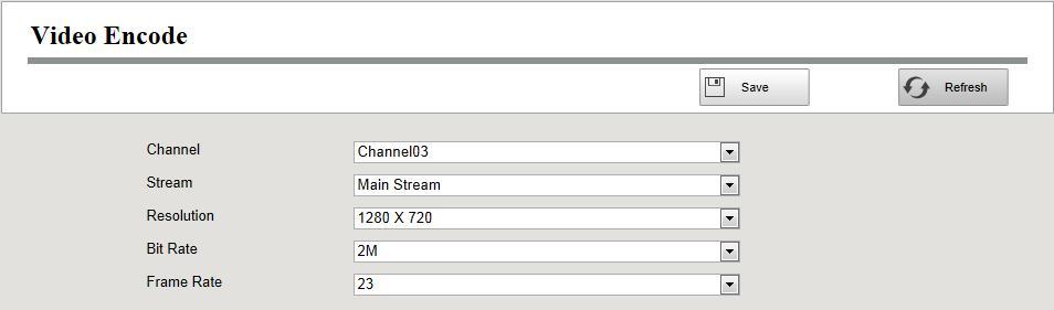 Parameter Channel Stream Description You can select the channel for the IP Cameras.