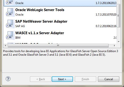 Configuration Select Oracle