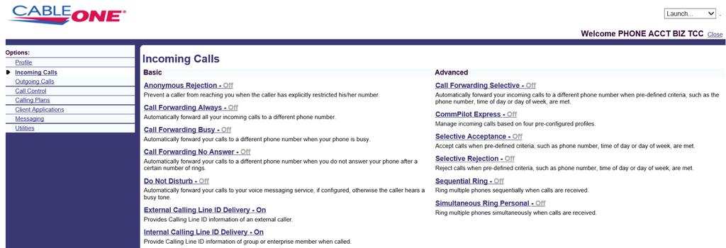 Incoming Calls Incoming Calls allows you to manage how you want a user s incoming calls handled by your phone system.