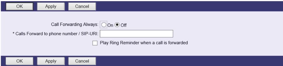 2. Call Forwarding Always Automatically forward all incoming calls to a different phone number. STEP 1 Click Incoming Calls-> Call Forwarding Always. STEP 2 To Enable, select On.