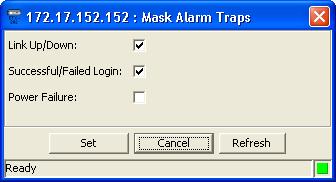 User s Manual Chapter 7 Fault Management 7.4 Masking Alarm Traps You can mask ETX-102/201/202 alarm traps to prevent the agent from sending the traps to the managers. To mask a port alarm: 1.