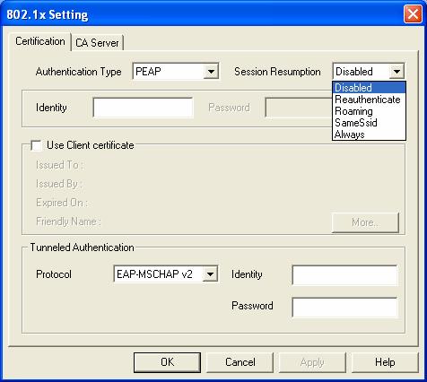 (C) Add Profile: 802.1x IEEE 802.1x supports true authentication and user control.