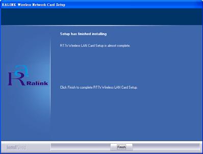 - In Windows XP and 2000, click Finish to complete the installation.