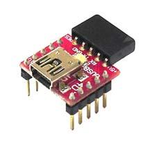 10 Related Products and Tools µusb-mb5 micro-usb module, USB to Serial Bridge, Silabs CP2102 Standard USB minib connector 10 pin header provides the following signals: 5V, 3.