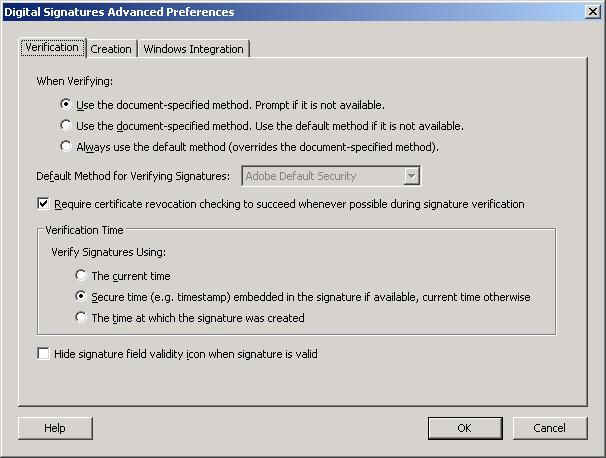 The Digital Signatures Advanced Preferences function is displayed: 7.