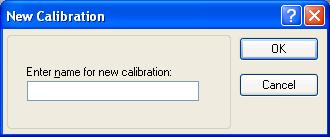 8. Calibration 8.6 Calibration GUI This section describes the GUI used for calibration. 8.6.1 Create a New Calibration To create a new calibration, click the New calibration button toolbar, or select New Calibration from the Vision menu.