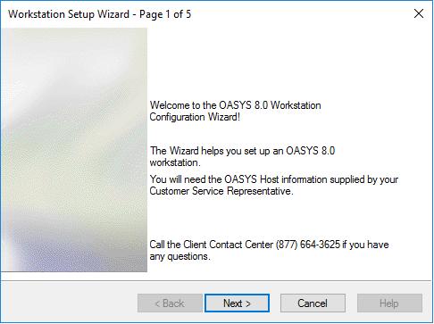 Configuring Your OASYS Environment You are ready to configure your connection to the OASYS host using F5 and configure the workstation as follows: Configuring the Workstation