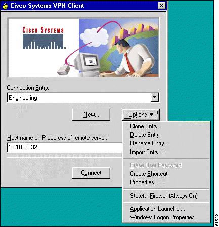 Note The VPN Client displays Windows Logon Properties only on Windows NT, Windows 2000, and Windows XP.