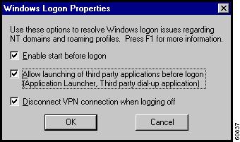Starting a Connection Before Logging on to a Windows NT Platform On a Windows NT platform, you can connect to the private network before you log on to your system.