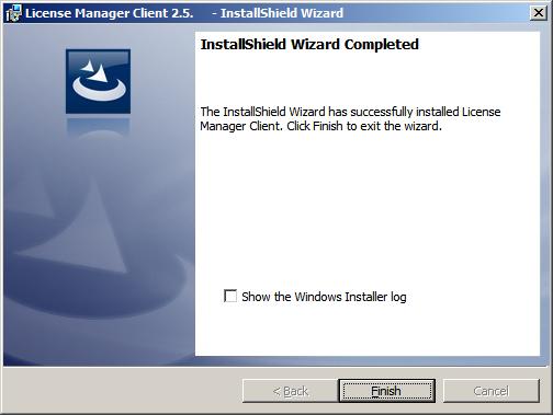 Installing License Manager Client 2-13 Figure 2-17 License Manager Client Install Completed Step 6 Step 7 Click Finish to complete the installation.