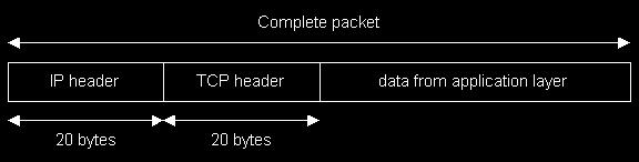 Complete Packet Packet contains TCP port information, IP addressing information and application data.