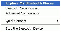 They are : Entire Bluetooth Neighborhood and My Device.