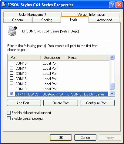 DISABLE BIDIRECTIONAL SUPPORT From Ports page, there is a check box - Enable bidirectional support. This feature allows computer to talk with printer bidirectionally.