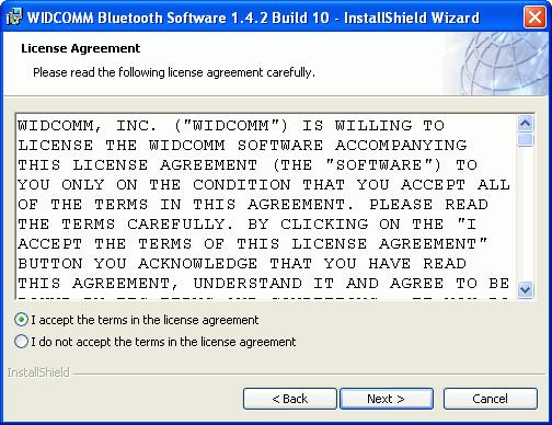 WIDCOMM BLUETOOTH SOFTWARE DRIVER NOTE : Skip this section if you already installed Widcomm driver in your PC. This software is NOT included in our BT-0260 Printer Combo Adapter package.