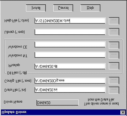 Figure 3 The completed example DM6420 Multi I/O Driver Install screen 8. Click INSTALL. When finished, you are returned to Control Manager.