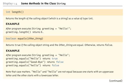 Classes, Objects, and Methods Classes, Objects, and Methods A class is the name for a type whose values are objects Objects are entities that store data and take actions Objects of the String class