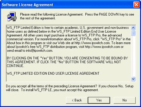 be personal. The software license agreement will appear as shown in Figure 6. Figure 6 Click Yes.