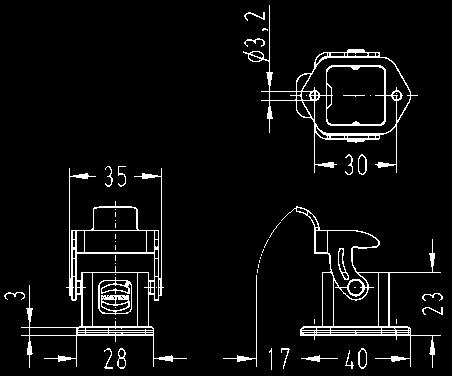 Identification Part number metric Drawing Dimensions in mm Hoods