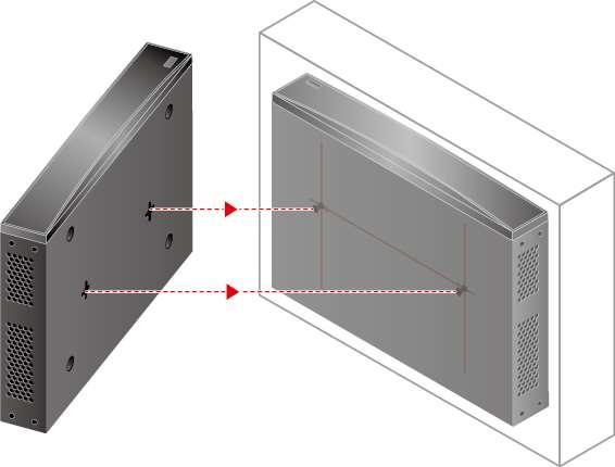 2 Hardware Installation Figure 2-9 Mounting the USG on a wall ----End Follow-up Procedure After wall-mounting is complete, verify that: The USG is securely fixed on the wall.