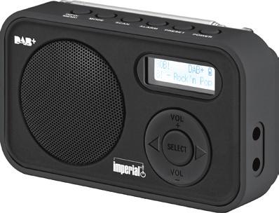 No.: 22-165-00 IMPERIAL DABMAN 12 Portable DAB+/FM radio featuring alarm clock mode and replacable Li-ion battery.