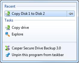 4. When Casper has completed the cloning process, click Close. Repeating a Copy via the Casper Taskbar Icon (Windows 7 only) 1.