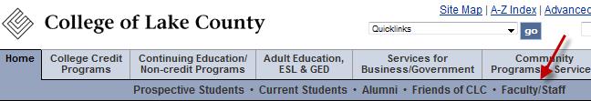 Faculty may access the system from the CLC Home page located at: http://www.clcillinois.