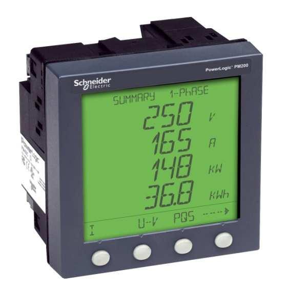 PowerLogic PM200 series power and energy meters Compact, easy-to-use, cost-effective meter for monitoring electrical installations and measuring and controlling energy costs Measure efficiency,