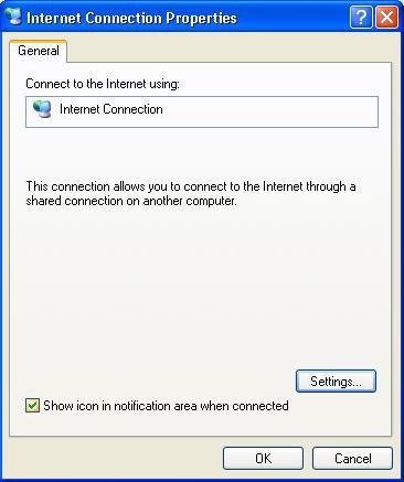 Figure 69 Network Connections 3 In the Internet Connection Properties