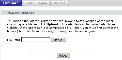 Chapter 17 Tools Click Maintenance > Tools. Follow the instructions in this screen to upload firmware to your NBG-416N.