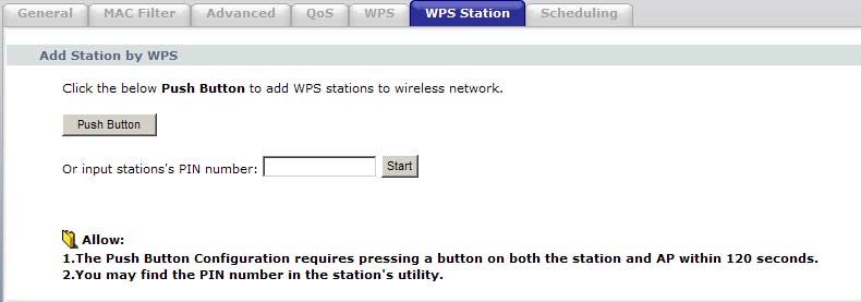 Chapter 7 Wireless LAN 7.9 WPS Station Screen Use this screen when you want to add a wireless station using WPS. To open this screen, click Network > Wireless LAN > WPS Station tab.