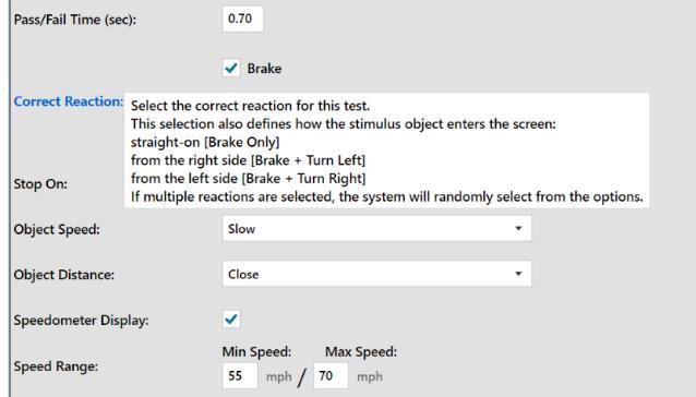 Hover over the text for a specific Test Setting field to see a brief description for that item.